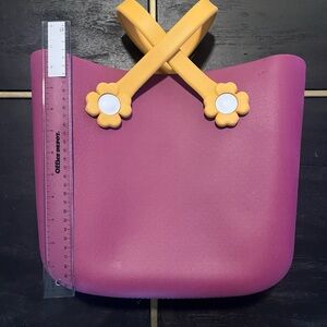 Pink Foam Tote with Yellow Flower Handles